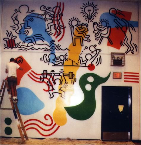 Boys Club Mural - tattoo of keith haring