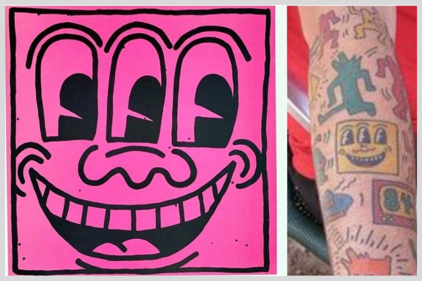 Three-Eyed Face  - Keith Haring Tattoo